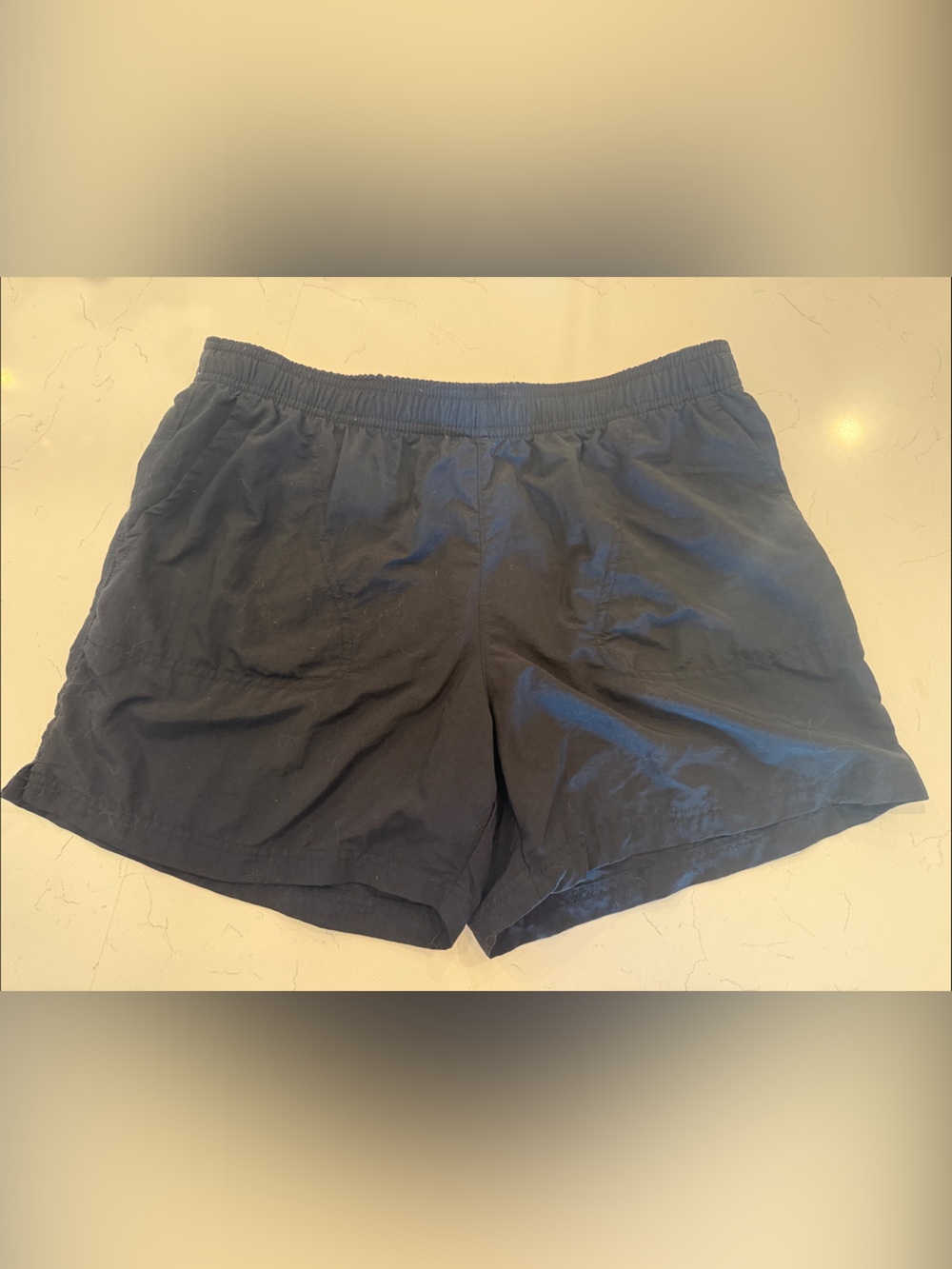 Black Drawstring Active Shorts with Back Pocket
